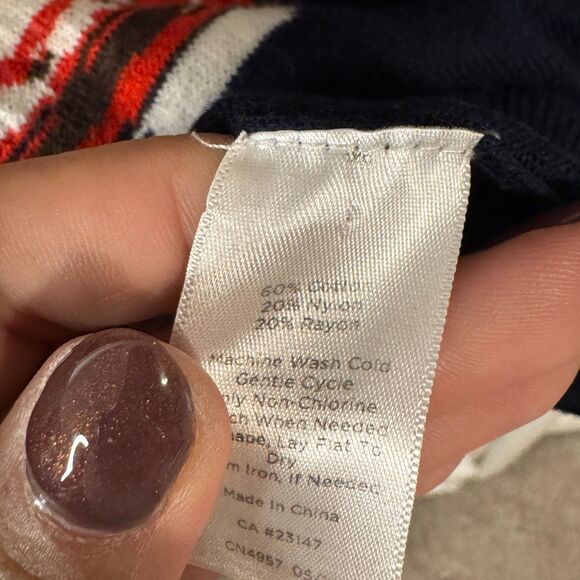 TALBOTS TEACUP WHIMSY COTTON BLEND COTTAGECORE SWEATER SZ M - Picture 3 of 3